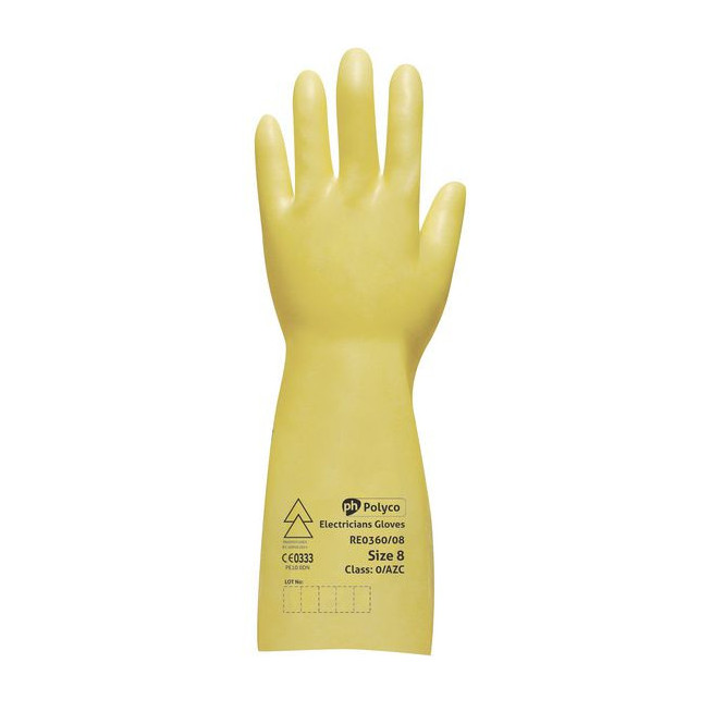 Gants électricien en latex naturel isolant