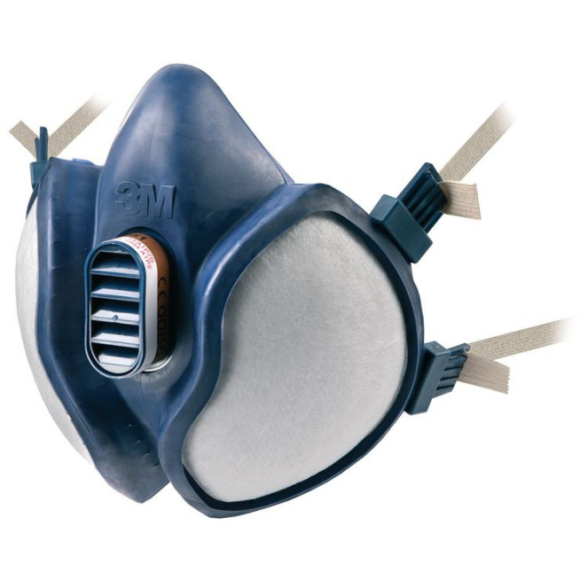 Demi-masque de protection respiratoire bi-filtre jetable confort