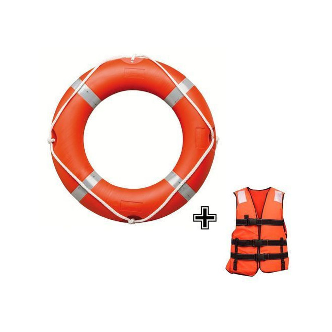 Prix Spécial - Pack d'1 bouée de sauvetage couronne + 1 gilet de sauvetage