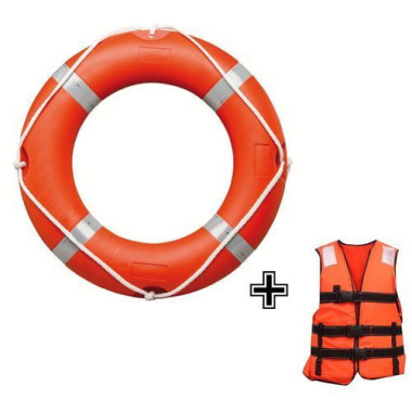 Prix Spécial - Pack d'1 bouée de sauvetage couronne + 1 gilet de sauvetage