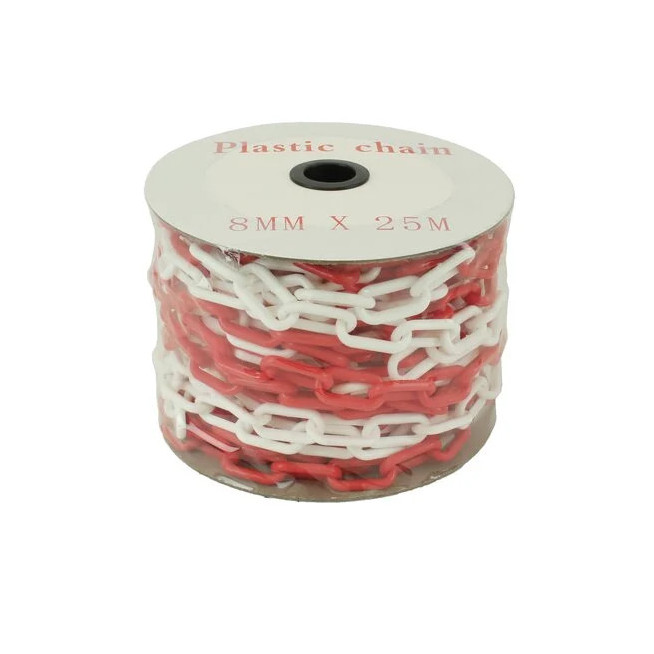 Chaine de signalisation en plastique rouge/blanc