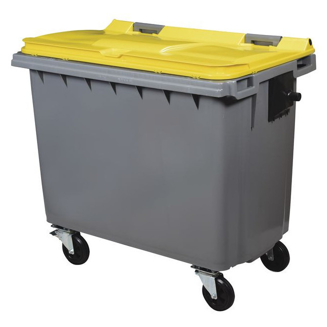 Conteneurs poubelles à couvercles colorés 66O Litres