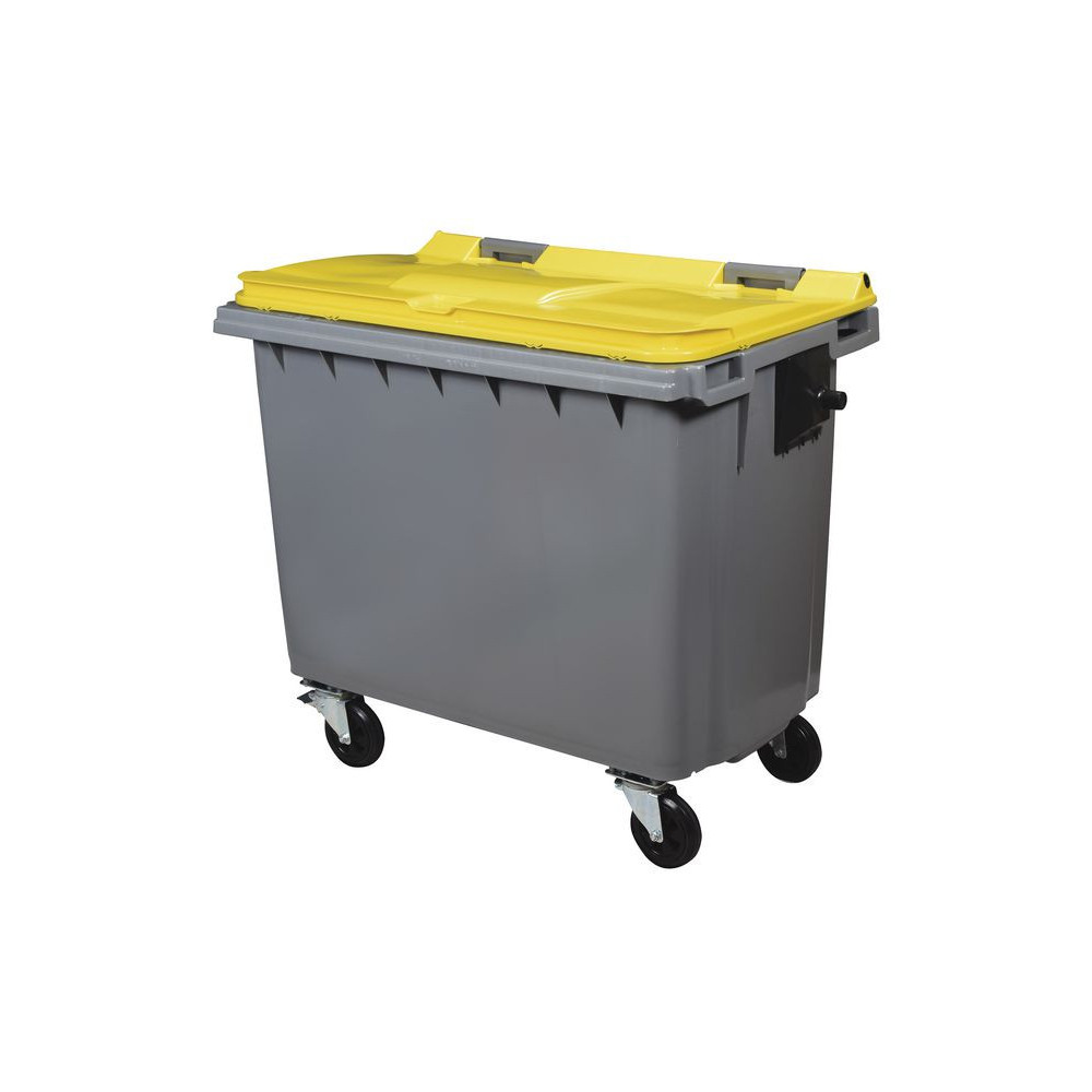 Conteneurs poubelles à couvercles colorés 66O Litres
