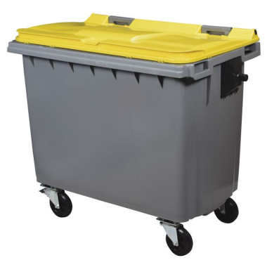 Conteneurs poubelles à couvercles colorés 66O Litres