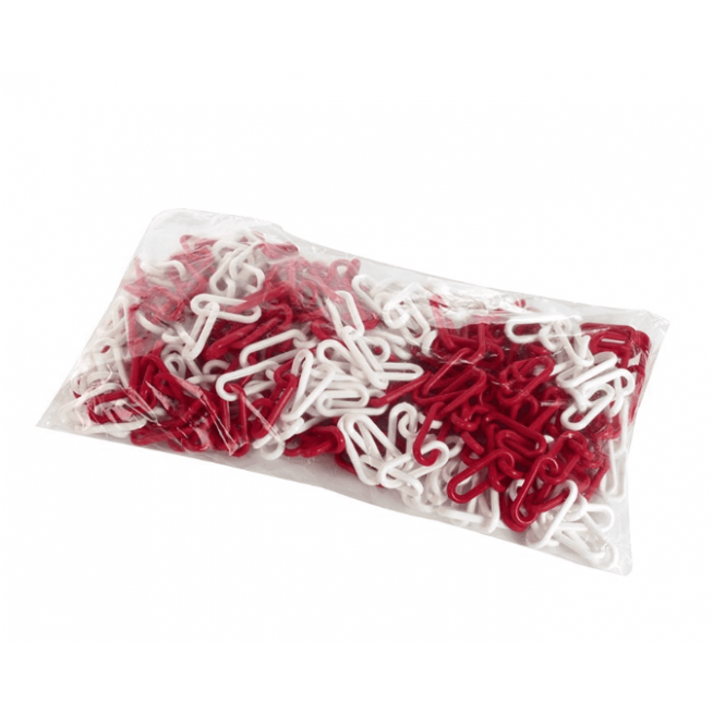 Chaine de signalisation en plastique rouge/blanc