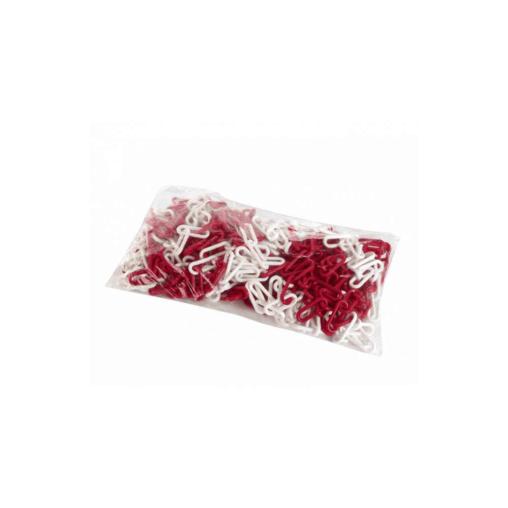 Chaine de signalisation en plastique rouge/blanc Chaine de signalisation en plastique rouge/blanc