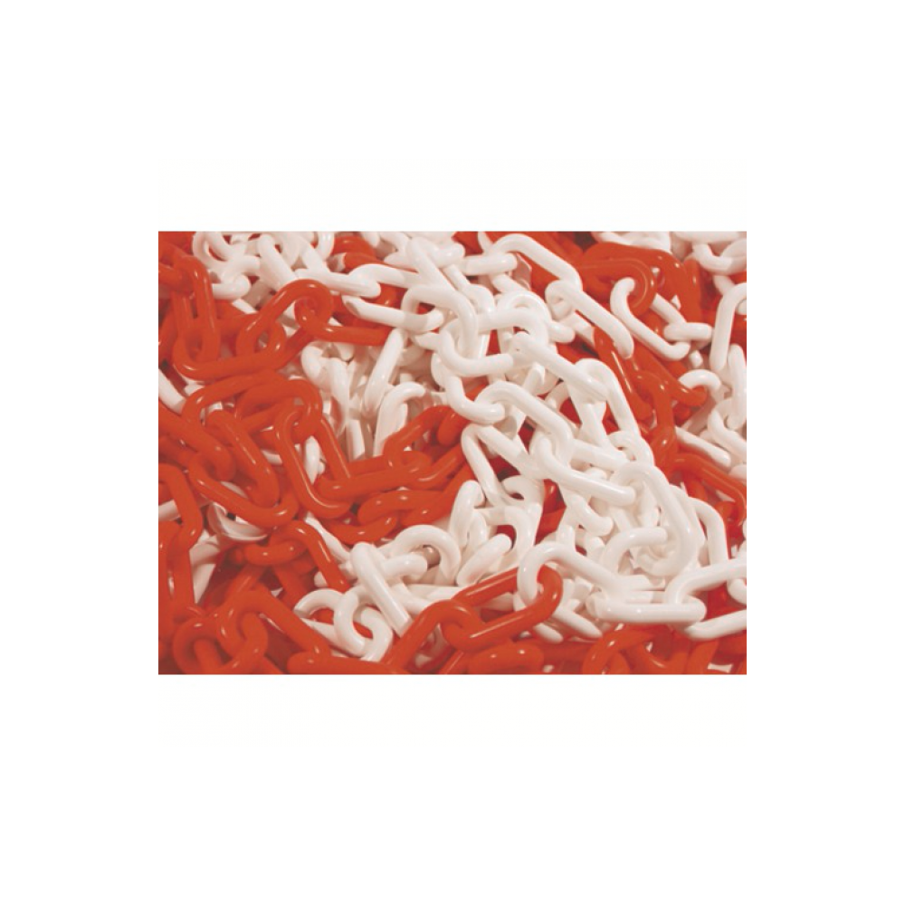 Chaine de signalisation en plastique rouge/blanc
