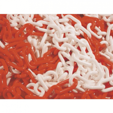 Chaine de signalisation en plastique rouge/blanc