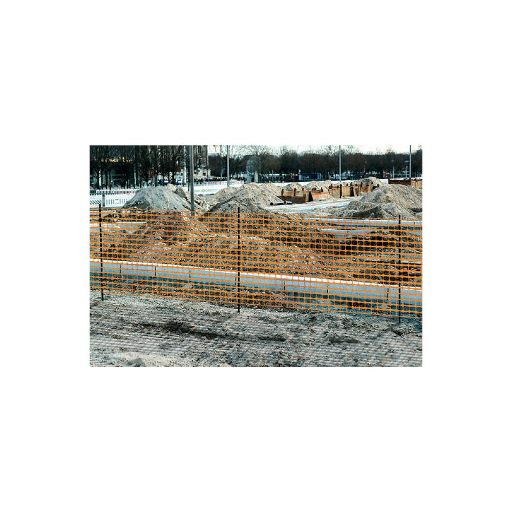 Filet de balisage orange pour chantiers haute résistance anti UV - 1x50m
