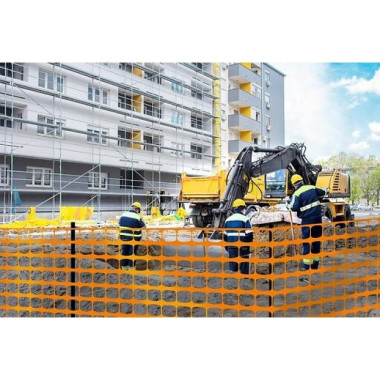 Filet de balisage orange pour chantiers haute résistance anti UV - 1x50m